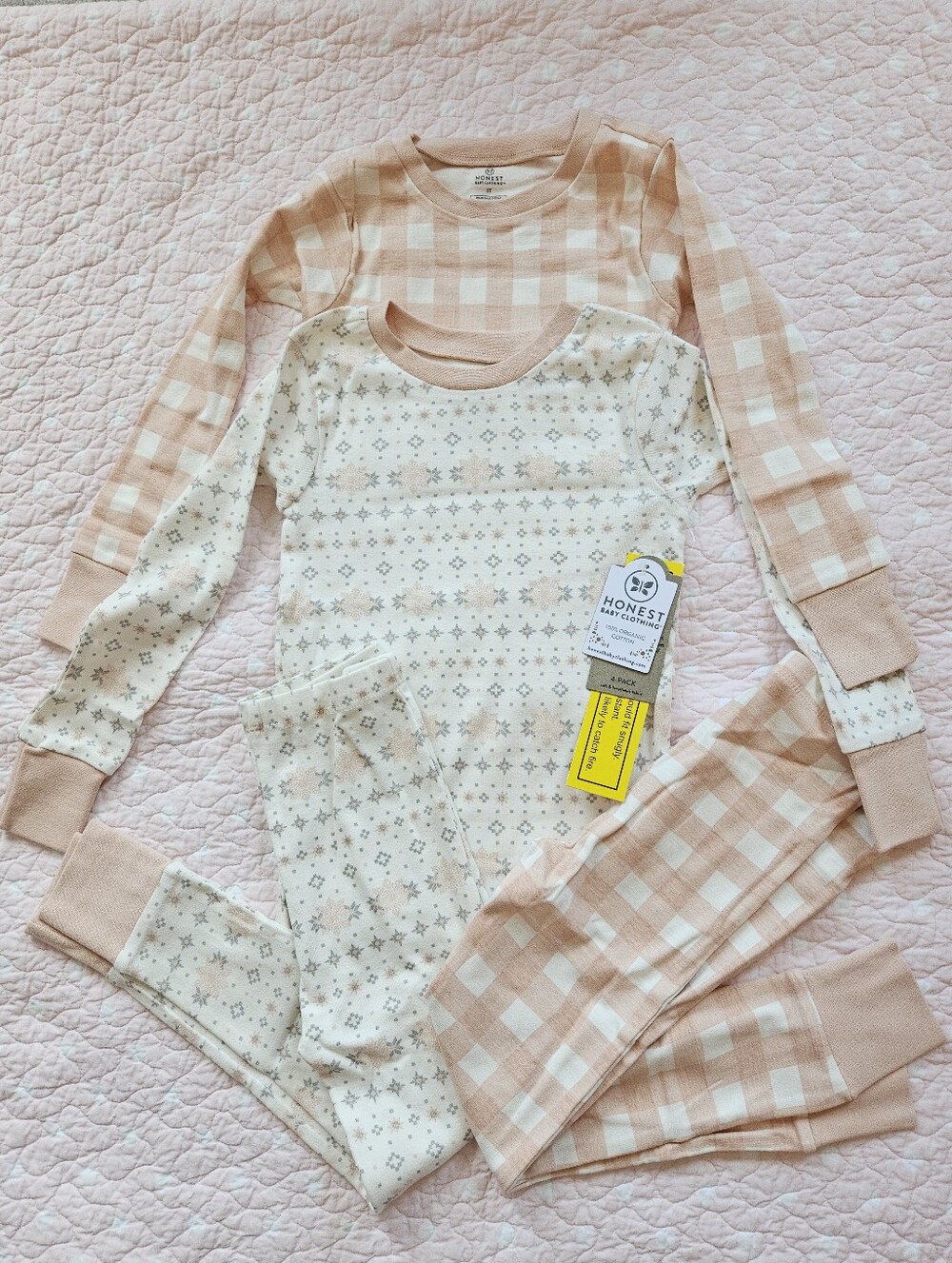 Bundle 2 NWT Pajamas Honest Baby 5T Girls Long Sleeve Organic Cotton
